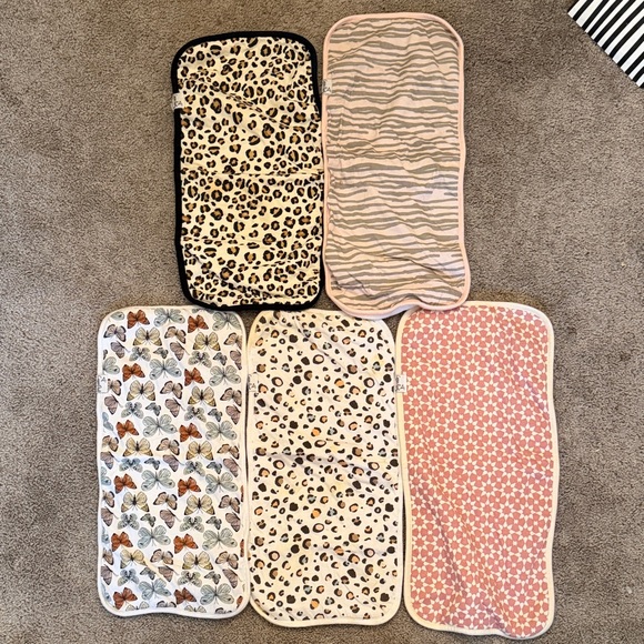Set of 5 Copper Pearl Patterned Burp Cloths - Picture 1 of 7